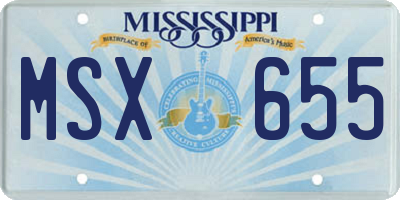 MS license plate MSX655