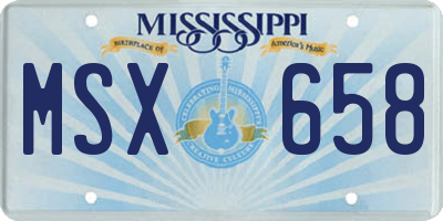 MS license plate MSX658