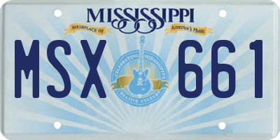 MS license plate MSX661