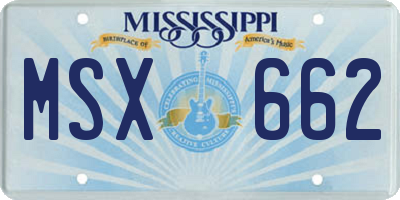 MS license plate MSX662