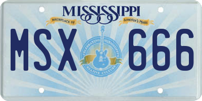 MS license plate MSX666