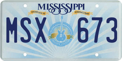 MS license plate MSX673