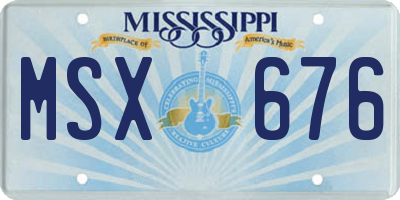 MS license plate MSX676