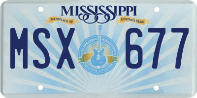MS license plate MSX677