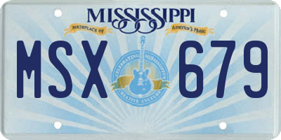 MS license plate MSX679