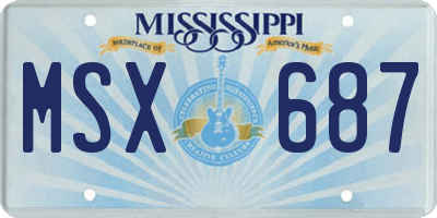MS license plate MSX687