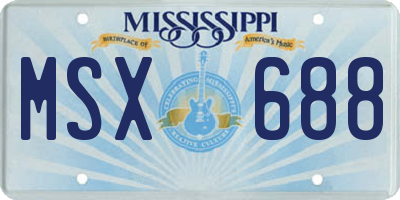 MS license plate MSX688