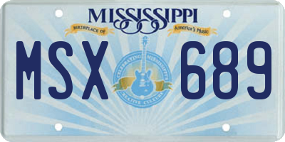 MS license plate MSX689