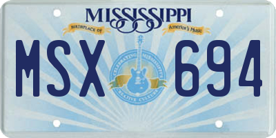 MS license plate MSX694
