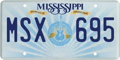 MS license plate MSX695
