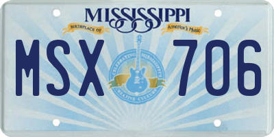 MS license plate MSX706