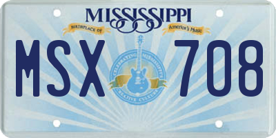 MS license plate MSX708