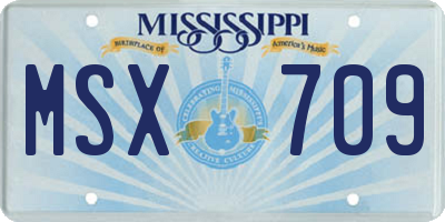 MS license plate MSX709