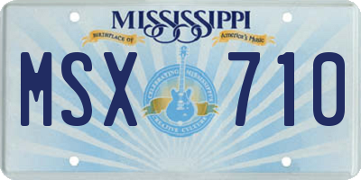 MS license plate MSX710