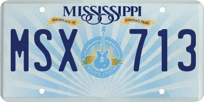 MS license plate MSX713