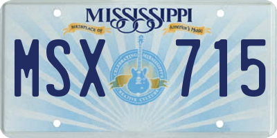 MS license plate MSX715