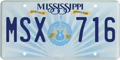 MS license plate MSX716