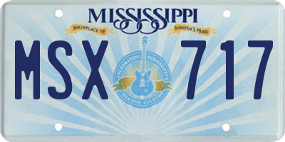 MS license plate MSX717
