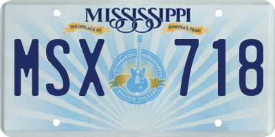 MS license plate MSX718