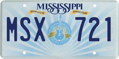 MS license plate MSX721