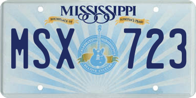 MS license plate MSX723