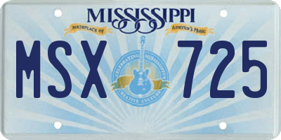 MS license plate MSX725