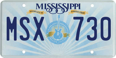 MS license plate MSX730