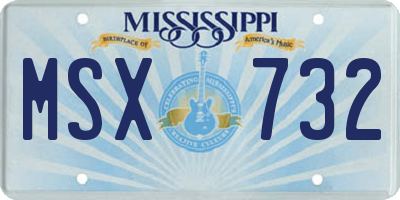 MS license plate MSX732