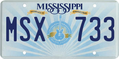 MS license plate MSX733
