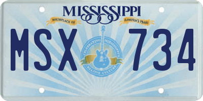 MS license plate MSX734