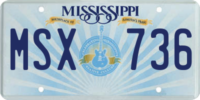 MS license plate MSX736