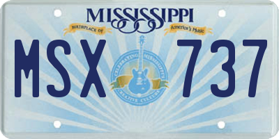 MS license plate MSX737