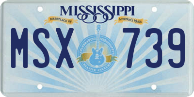 MS license plate MSX739