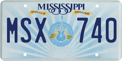 MS license plate MSX740
