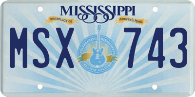 MS license plate MSX743