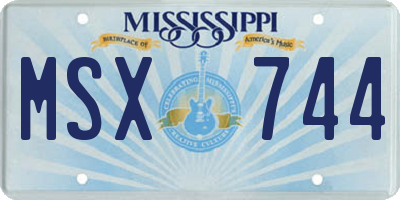 MS license plate MSX744