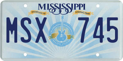 MS license plate MSX745