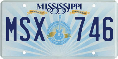 MS license plate MSX746
