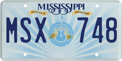 MS license plate MSX748