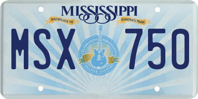 MS license plate MSX750