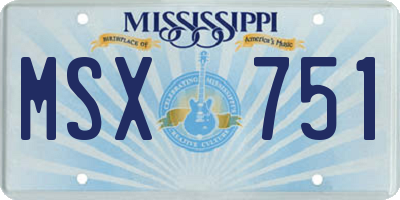 MS license plate MSX751
