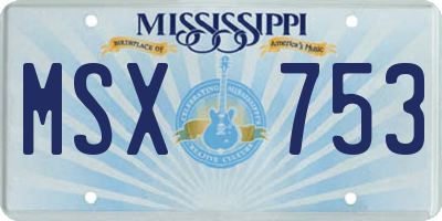MS license plate MSX753