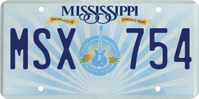 MS license plate MSX754