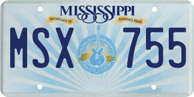 MS license plate MSX755