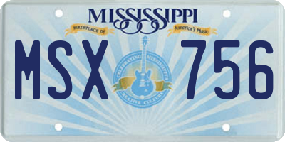 MS license plate MSX756