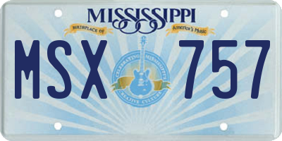 MS license plate MSX757
