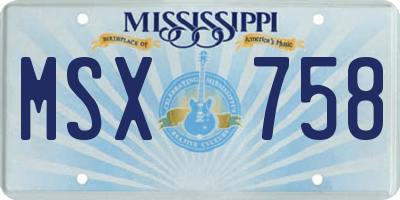 MS license plate MSX758