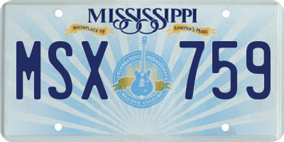 MS license plate MSX759