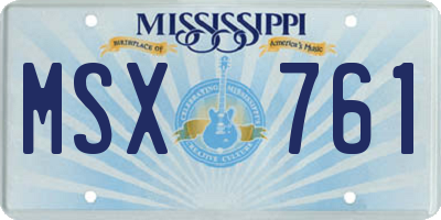 MS license plate MSX761