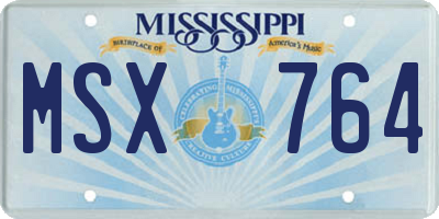 MS license plate MSX764